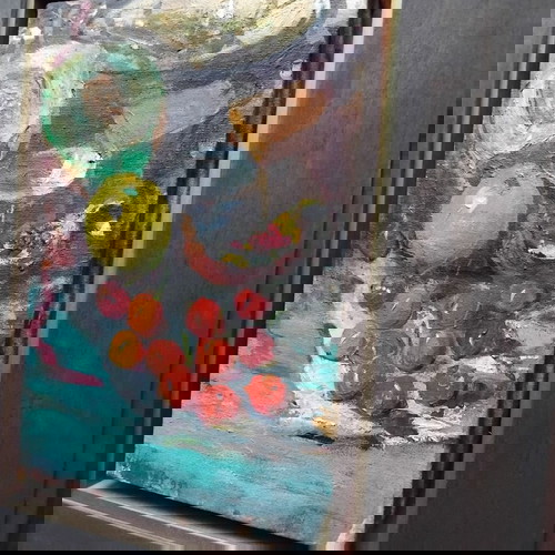 Oil painting on canvas by Christos Pallantzas, like new, still life