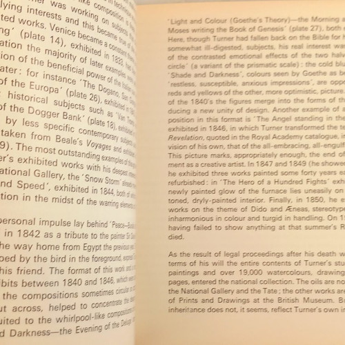 Turner Later Works book like new, arts genre