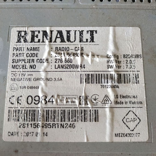 Navigation radio module for Renault Captur Trafic 3 used 281156495R 0849
