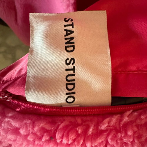 Stand Studio Teddy faux fur coat pink like new, size 42 IT