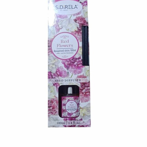 Sidirela Red Flowers E-4084 100ml Room Diffuser with Sticks new