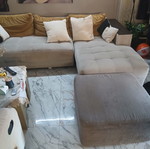 Corner sofa with ottoman