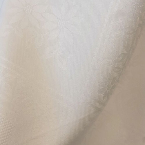 White jacquard fabric 4 meters new with diamonds and flowers
