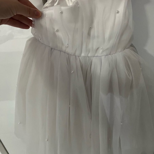 Sugarbabies Baby White Party Dress with Pearls like new