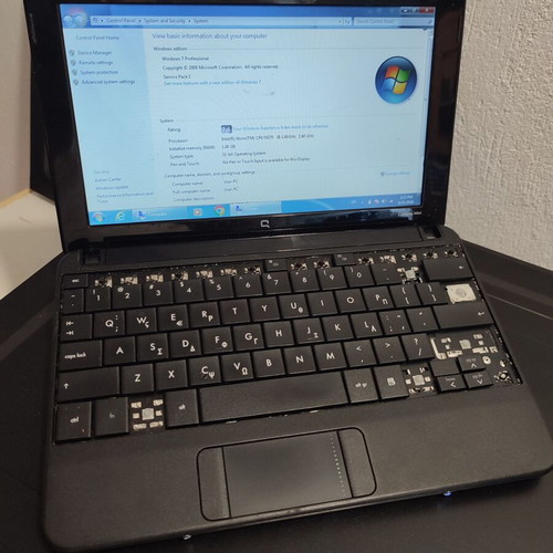 Laptop Hp Mini 110 μεταχειρισμένο, πληκτρολόγιο δεν λειτουργεί, με φορτιστή