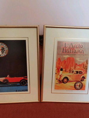Κάδρα με παλαιά αυτοκίνητα Alfa Romeo σαν καινούργια, 42x32 εκ.