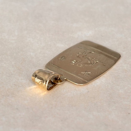 Zodiac Aries gold k14 pendant used