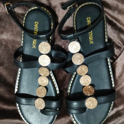 Sandals in Ancient Greek Style new, size 37, black and gold