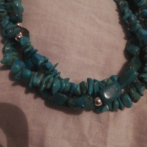 Necklace 20 cm like new, green and turquoise