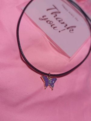 Handmade necklace with strap and butterfly design new