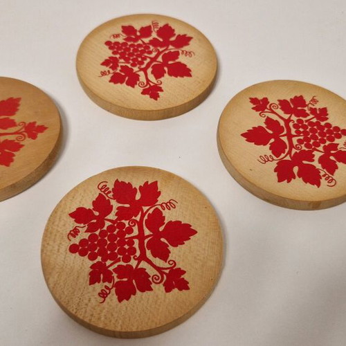 Wooden coasters for spirit glasses set of 4, new