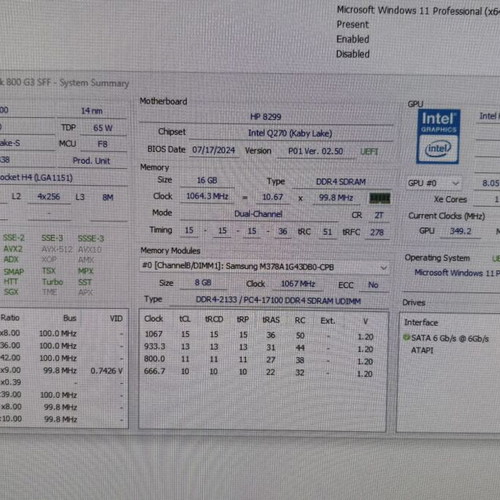 HP EliteDesk 800 G3 SFF desktop PC i7-7700 16GB 1TB SSD Windows 11 Pro