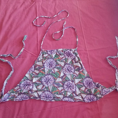 Off-shoulder top used, one size, multicolored with purple
