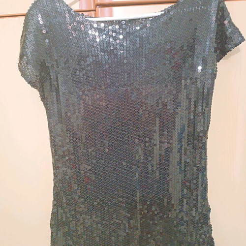Mini dress blouse with black sequin used, Abysse, size M