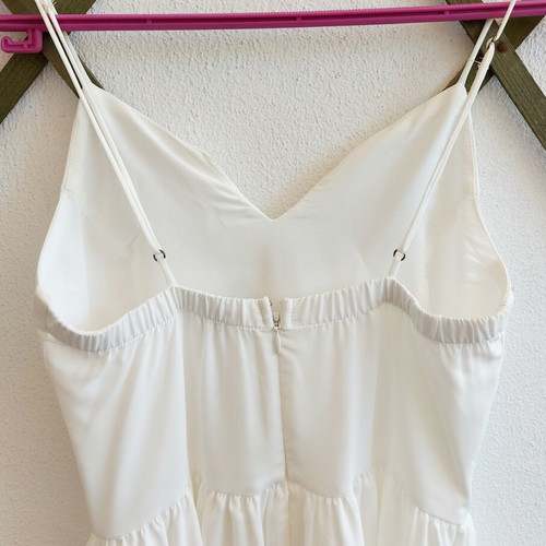 White dress with adjustable straps Small, used