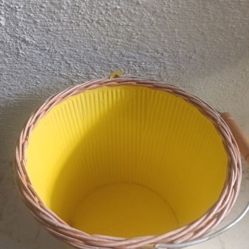 Metal buckets like new with wicker ring and planter function