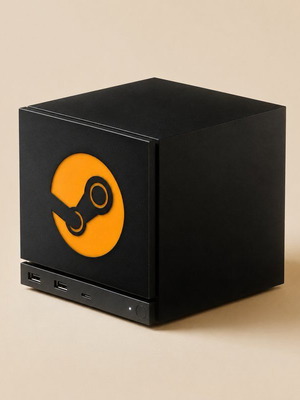 Steam Machine faceplate with 3D printed logo