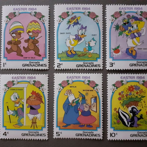 Grenada Grenadines Walt Disney Easter 1984 set of 6 stamps