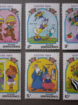 Grenada Grenadines Walt Disney Easter 1984 set of 6 stamps