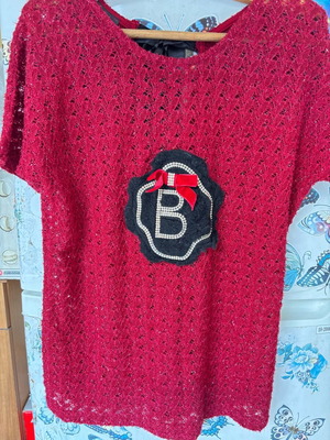 Be You women's lace blouse red size S/M like new