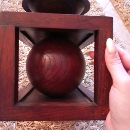 Wooden decorative tabletop candlestick like new, solid wood