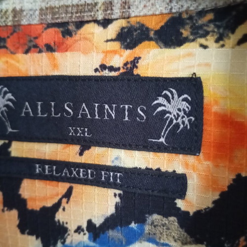 All Saints Patche Printed Shirt new, size XL XXL, viscose