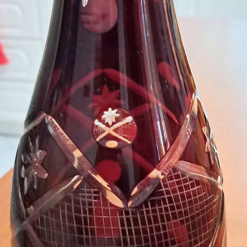 Handmade vintage carafe like new, 26cm height without stopper