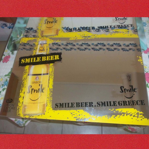 Smile Beer promotional mirror, Union Smile, 37x45 cm