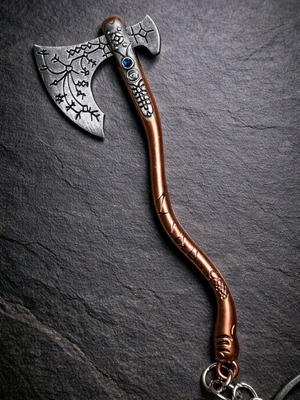 God of War Leviathan Axe metal keychain like new