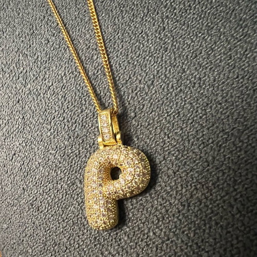 Necklace with stainless steel chain letter P new