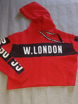 Hooded sweatshirt used, red, size XS