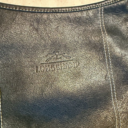Longchamp leather crossbody bag like new, black