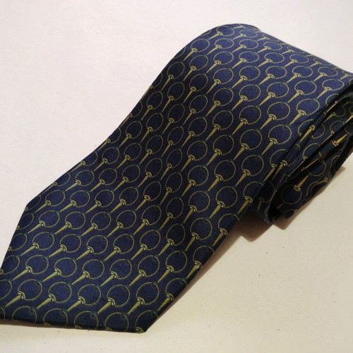 Fabergé silk tie 100% blue like new with gold pattern