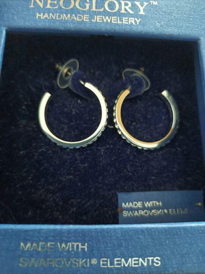 Swarovski earrings new, silver color