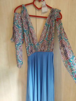 ZIC ZAC Long Maxi Multifunctional Dress like new, multicolor and turquoise