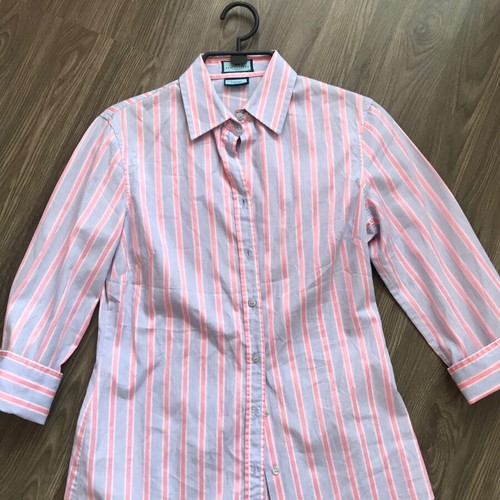Hawes & Curtis cotton shirt XS-S, blue and pink stripes