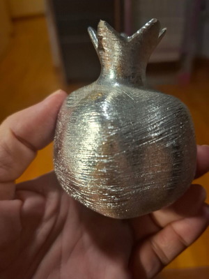 Metal decorative pomegranate silver handmade