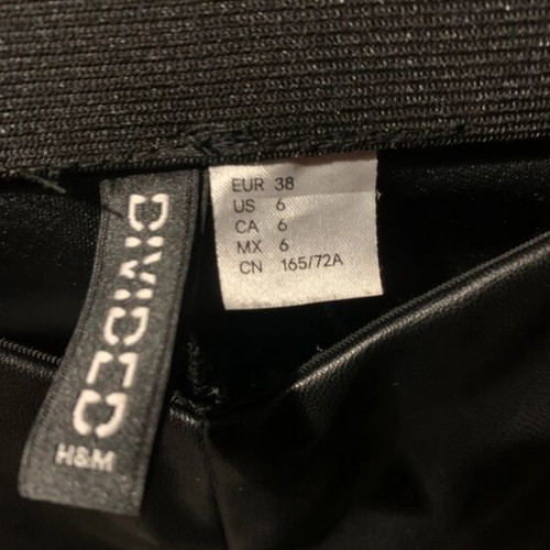 Leather pants H&M black with slit at hem like new size M
