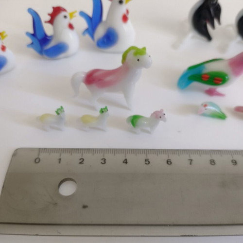 Mini glass animal families used