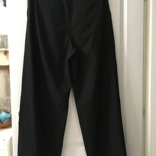 Ganni Drapey Melange Pleat Pants, black, sizes M/L