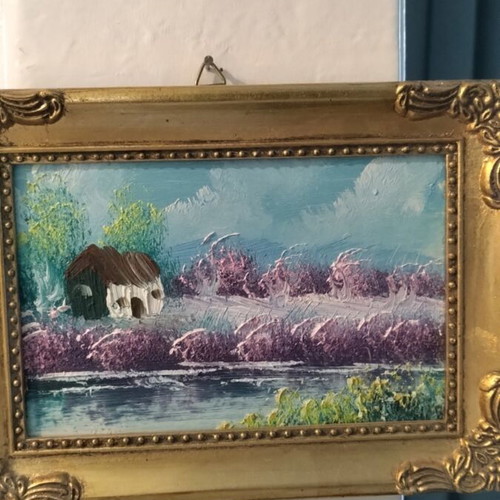 Oil paintings pack of 2, like new, size 18x13 cm