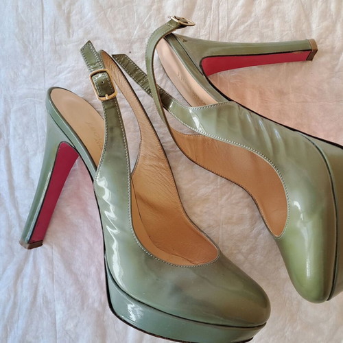 J.Bournazos Women's Platform Sandals Size 36 Green like new