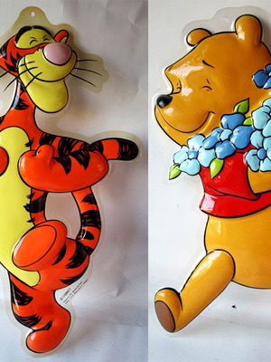 Winnie The Pooh & Tiger πλαστικές διακοσμητικές αφίσες τοίχου 2 τεμάχια 50cm Disney