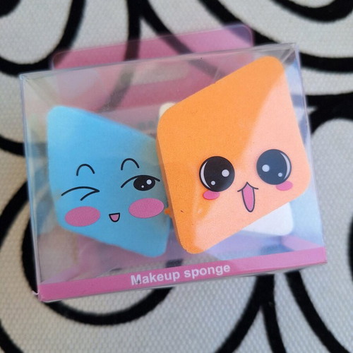 Makeup sponges like new, pack of 3, blue white orange
