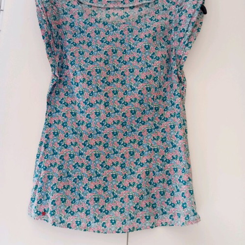 Cotton printed blouse with zipper like new, size S