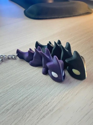 Flexi Dragon Keychain 3D printed new, articulated, custom colors, set of 2