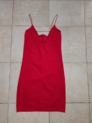 Red mini dress