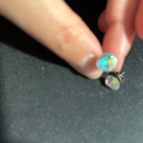 Earrings with rhinestones used