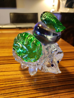 Hedgehog made of blown glass like new, decorative