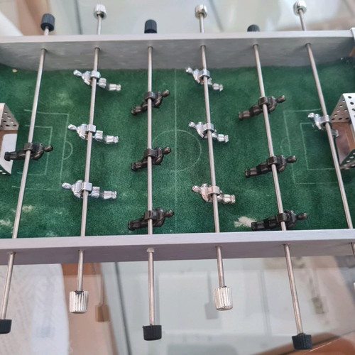 Mini Foosball Table used with felt and metal ball